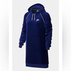 Nike Sportswear Velour Navy Blue Hoodie Dress